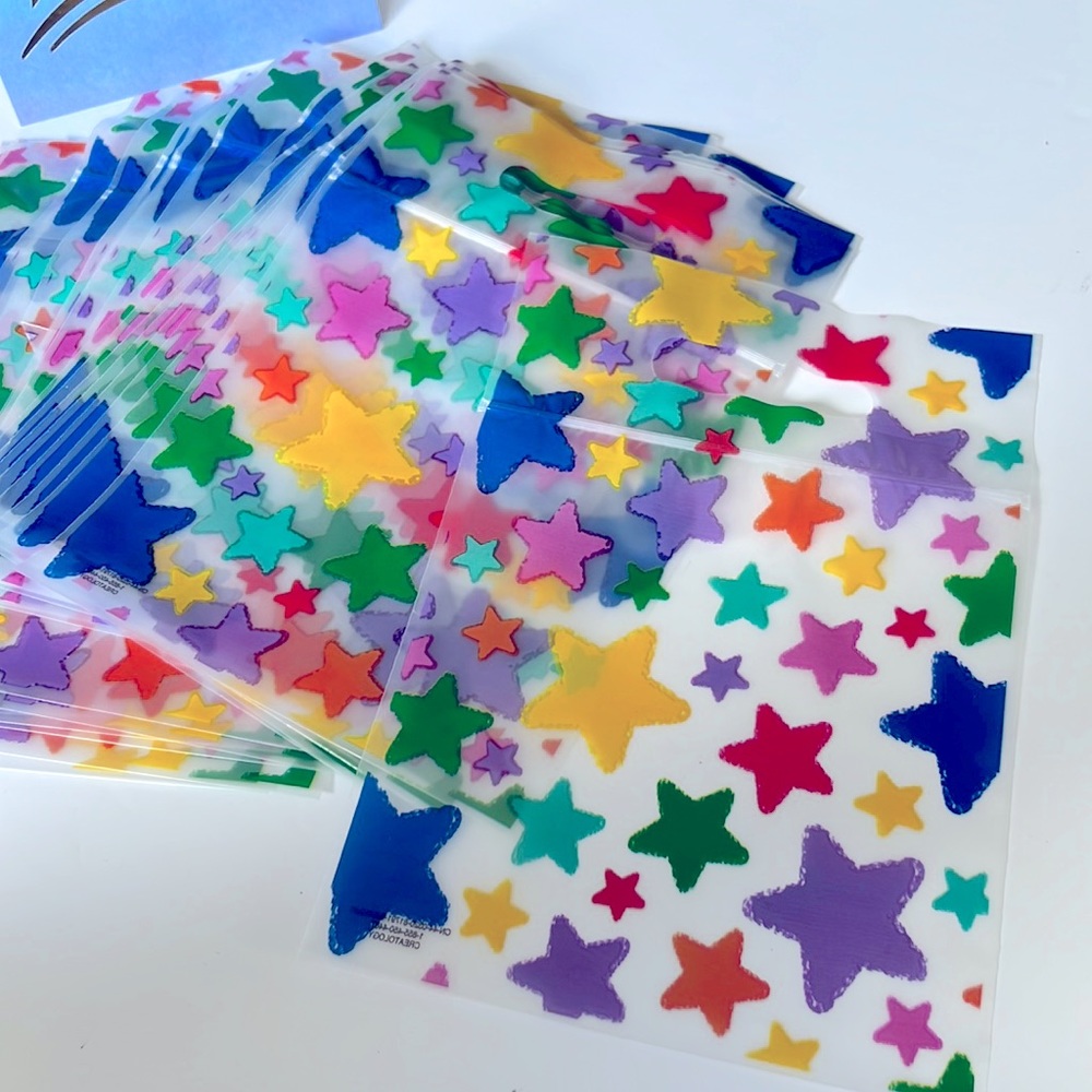 CLEARANCE 24 pcs Star Bags Clear Bags Loot Bags Favor Bags Treat 6.25x6.25" In.